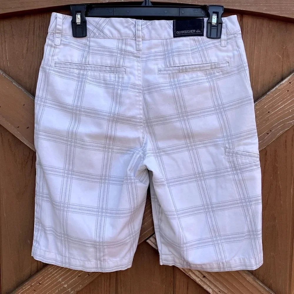 Quicksilver Gray/Ivory Plaid Check Bermuda Shorts. Size 28. VGUC! - Picture 2 of 7